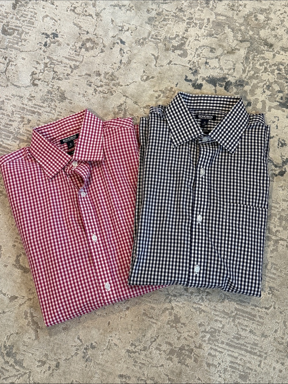 Bonobos Men's Gingham Button-Down Shirts — Red & Navy
